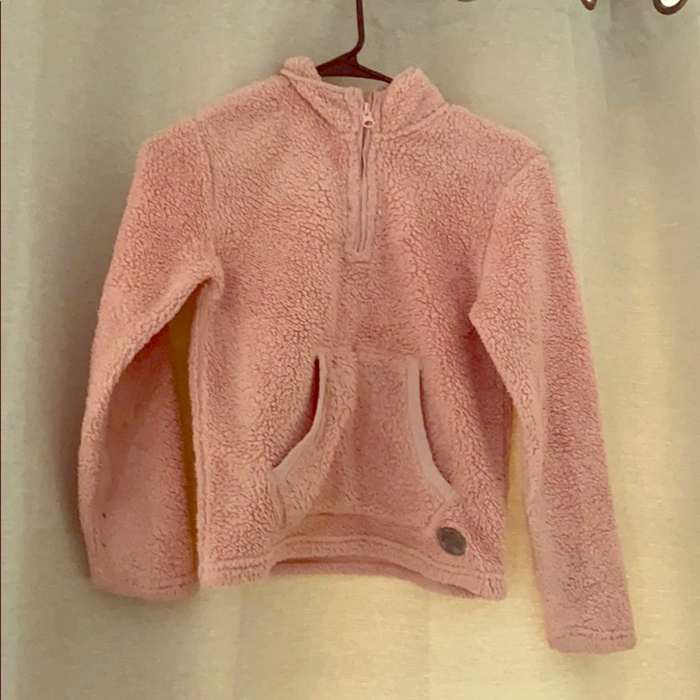 Cabelas pink fuzzy girls sweater size L